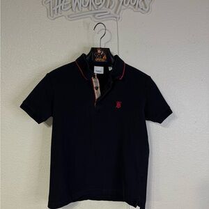 Burberry Polo Shirt with Red Accents